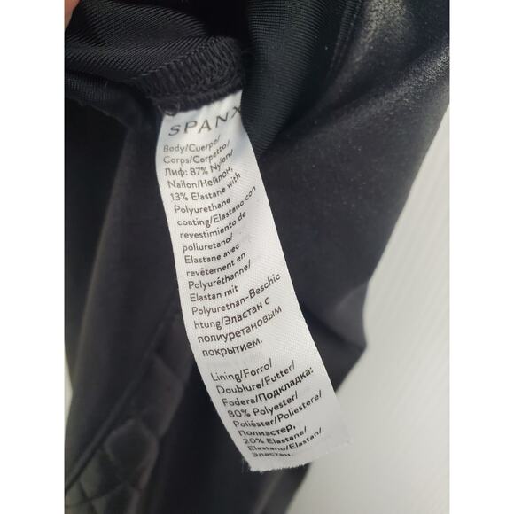 Spanx Leggings Size S Faux Leather Quilted Moto Athleisure Gym Workout Yoga - Picture 10 of 11
